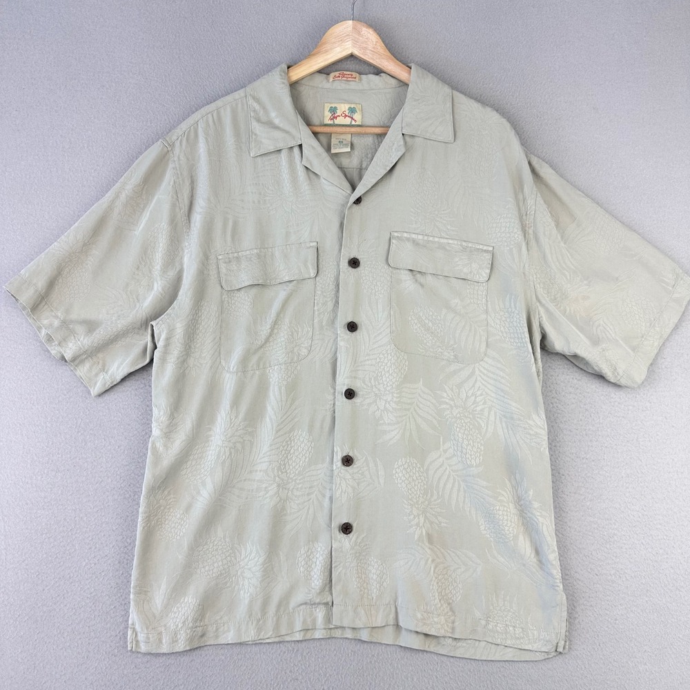 Vintage Reyn Spooner Camp Shirt Mens Small Regency Silk Jacquard Floral Hawaiian